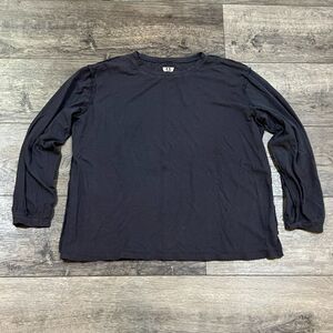 We The Free Gray Long Sleeve Hemp/Cotton Crew Shirt Sustainable Free People Med